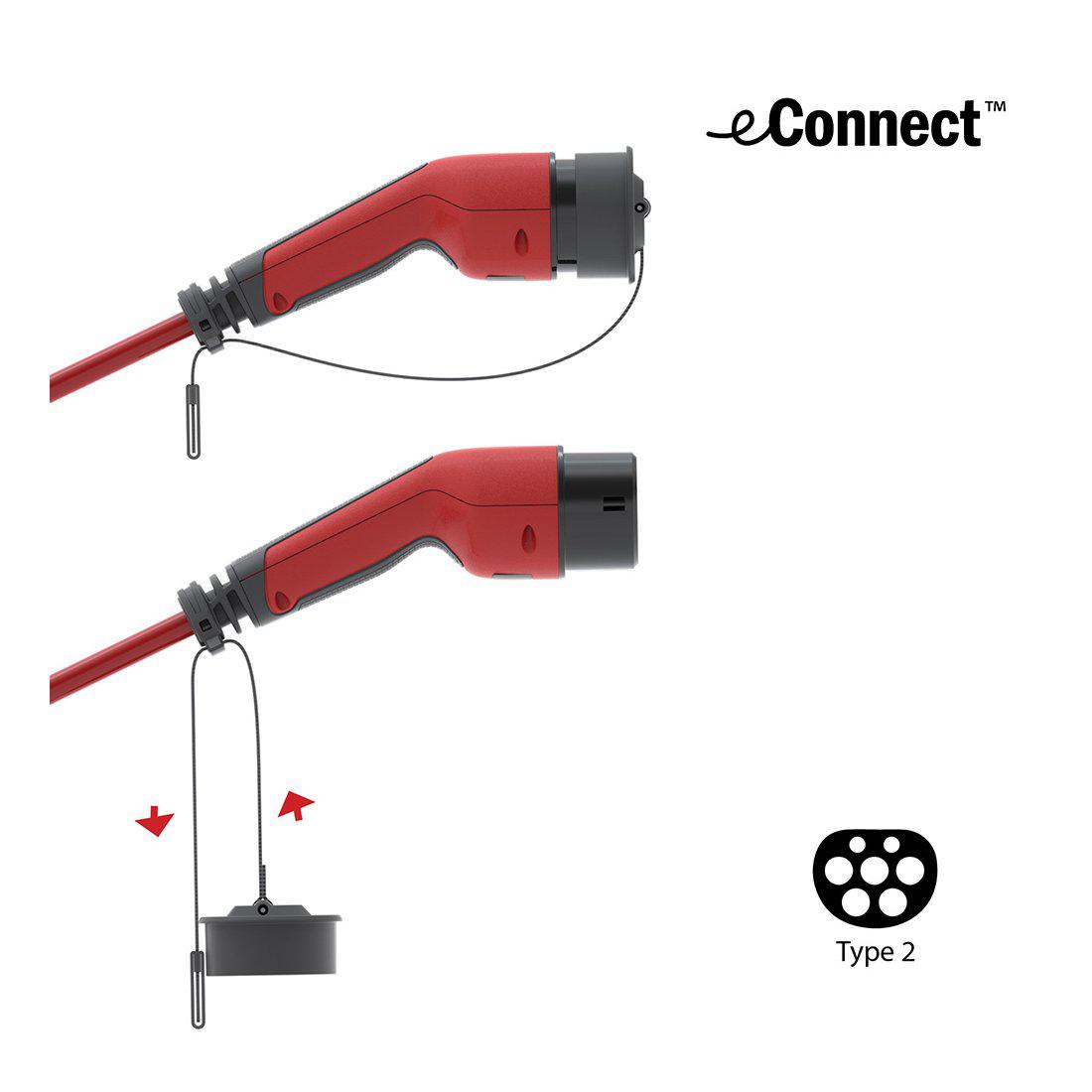 eConnect Laddkabel Röd 20A 13,8kW